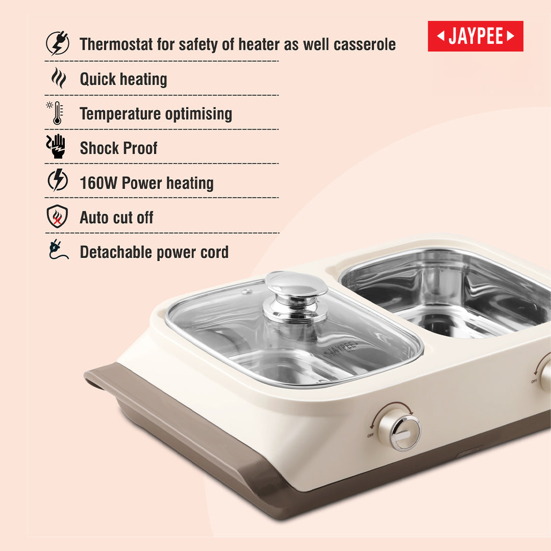 Jaypee Twin Power Electric Casserole - Grey