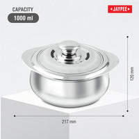 Jaypee Steelux Steel Insulated Casserole - 1000 ml