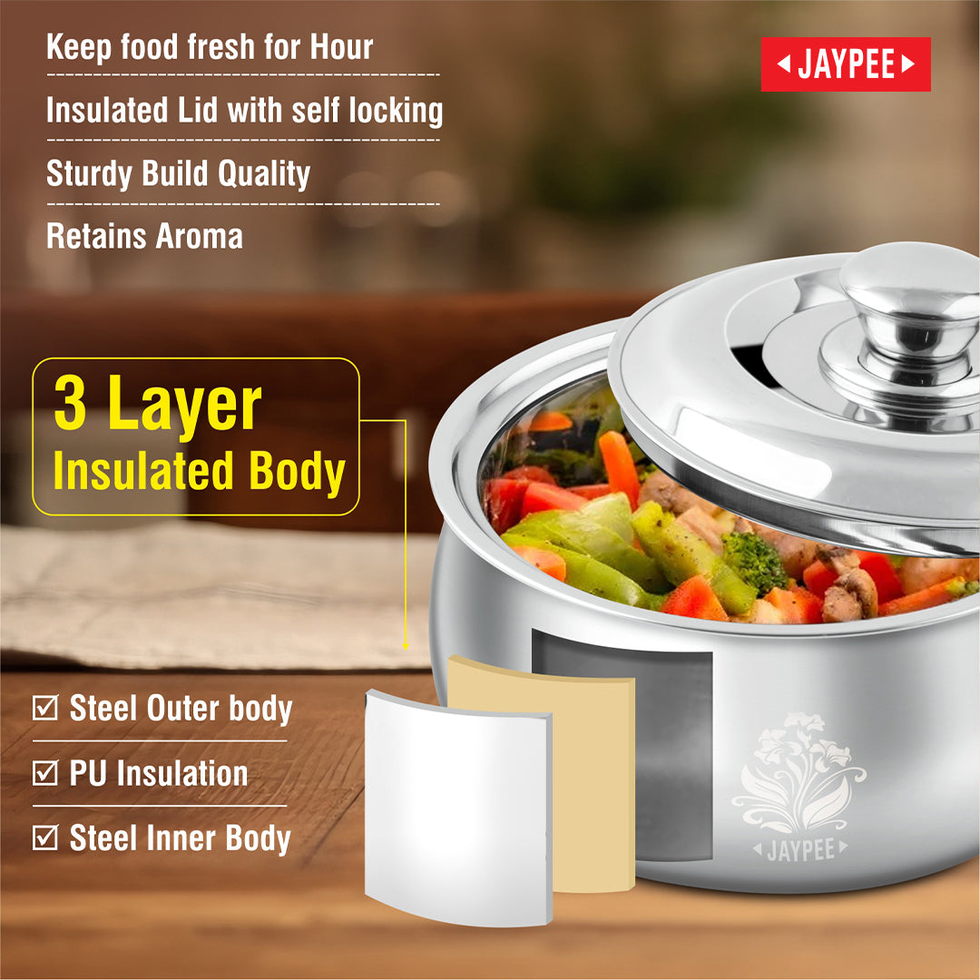 Jaypee Steelia Steel Insulated Casserole - 1500 ml