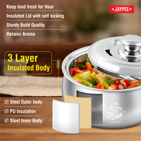 Jaypee Steelia Steel Insulated Casserole - 1500 ml