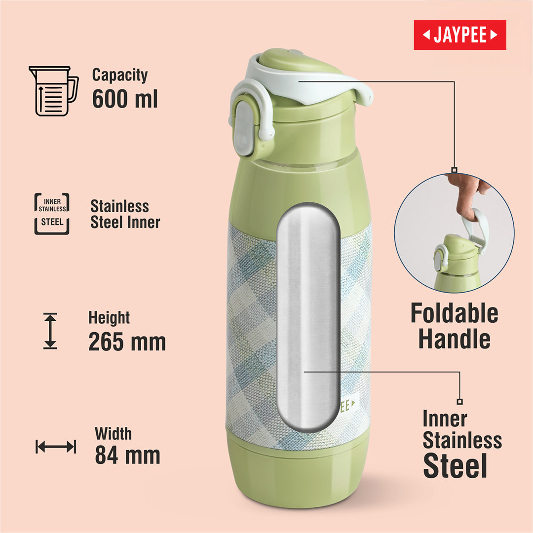 Jaypee Truwater Insulated Water Bottle - N.Green