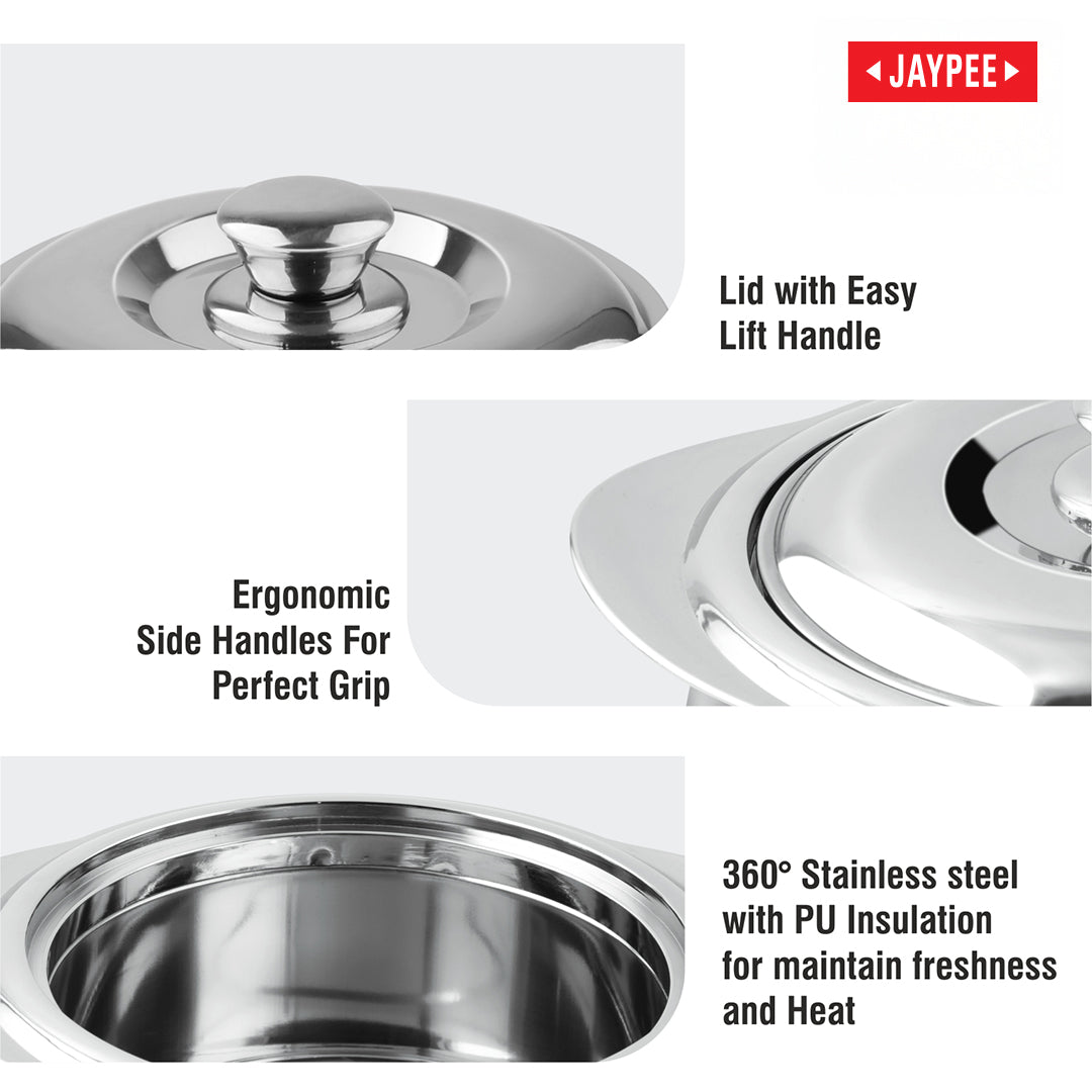Jaypee Steelux Steel Insulated Casserole - 2000 ml