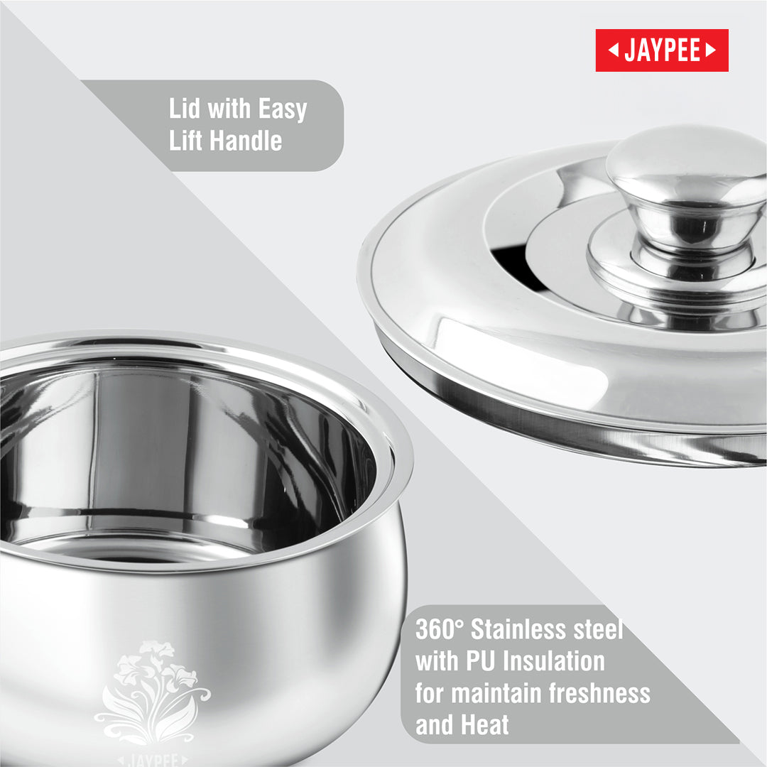 Jaypee Steelia Steel Insulated Casserole - 2000 ml