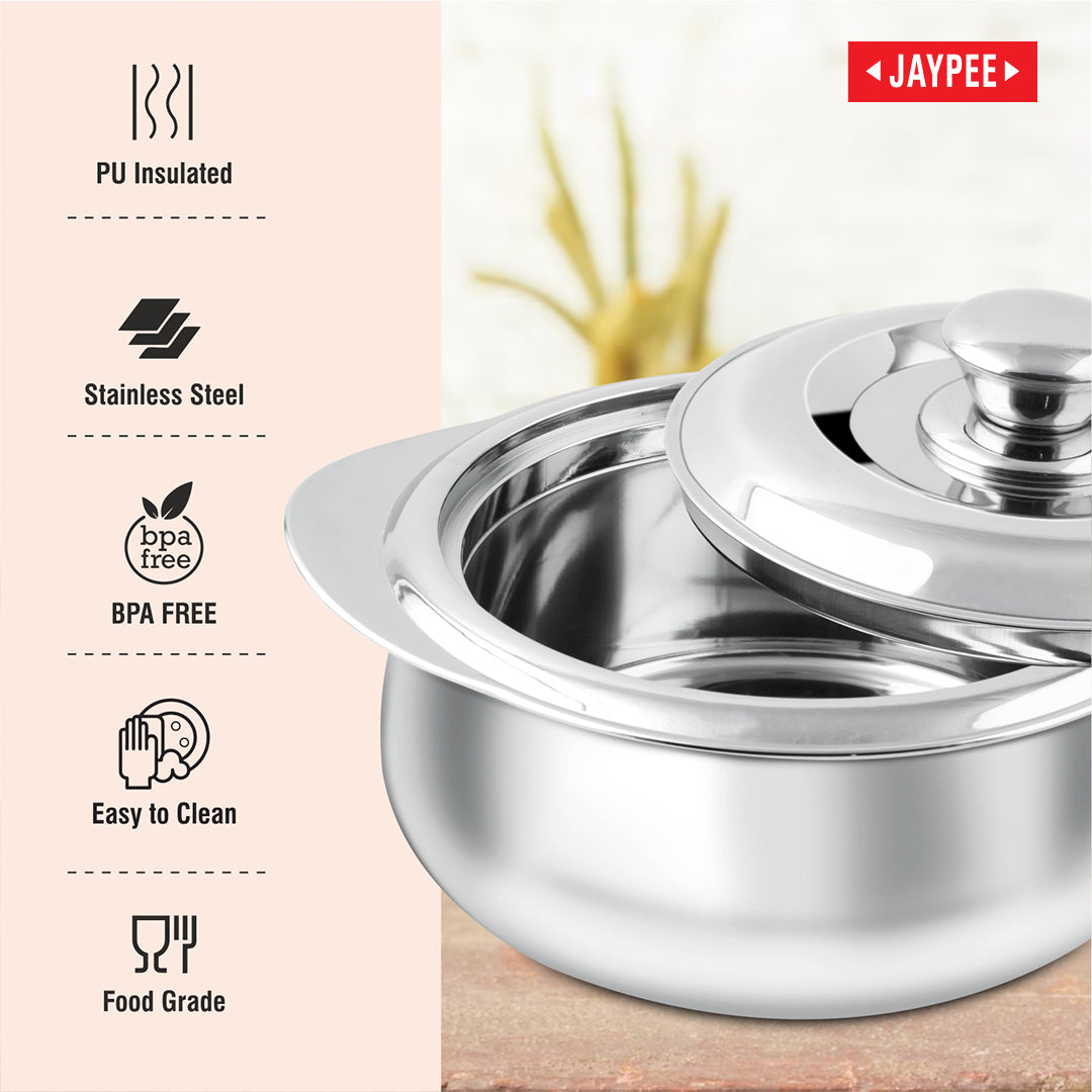 Jaypee Steelux Steel Insulated Casserole - 2000 ml