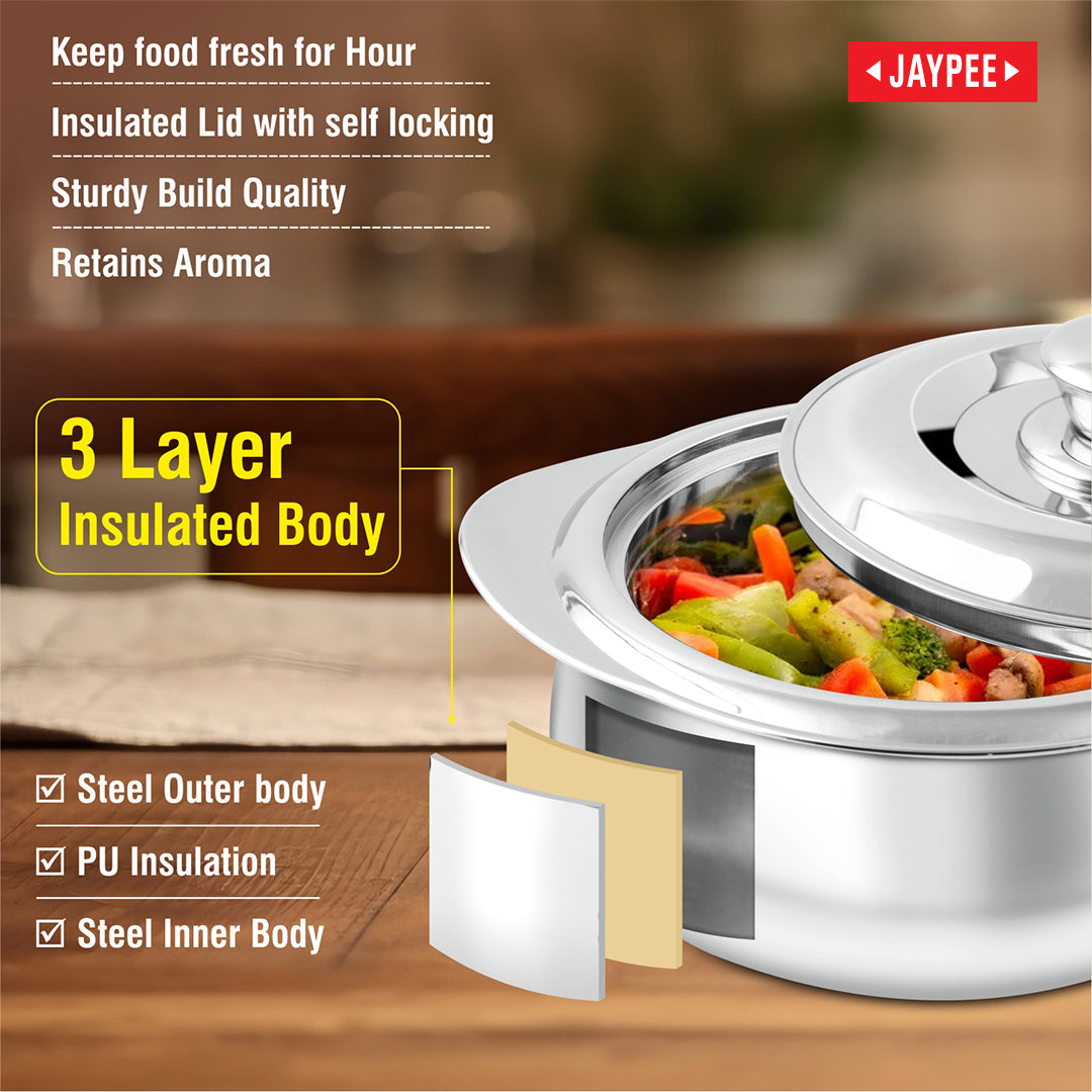 Jaypee Steelux Steel Insulated Casserole - 2000 ml
