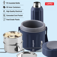 Jaypee Etosip Stainless Steel Electric Lunch Box With Pu Insulated Steel Bottle