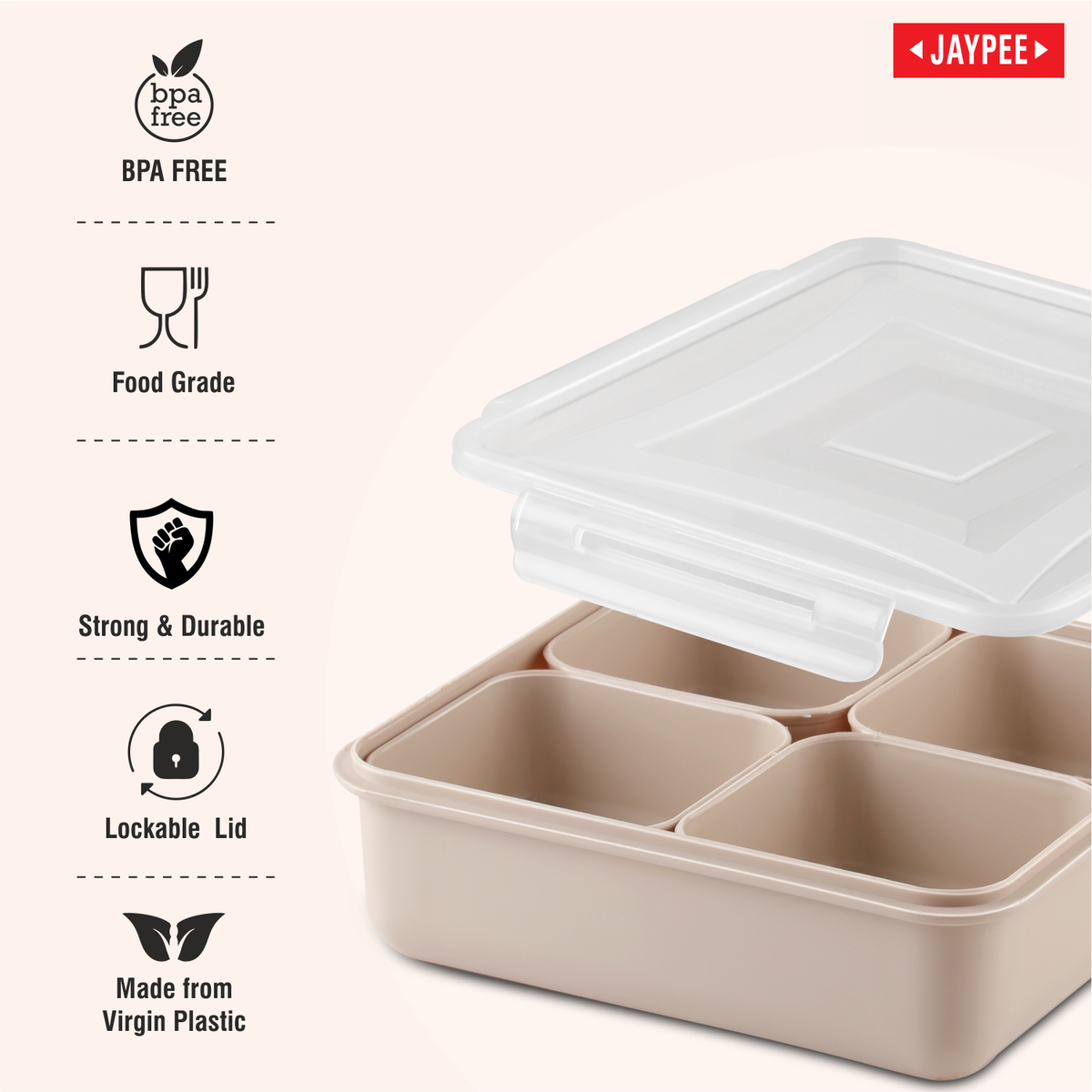 Jaypee Nutrix Munchies Server 4 Airtight Container Set
