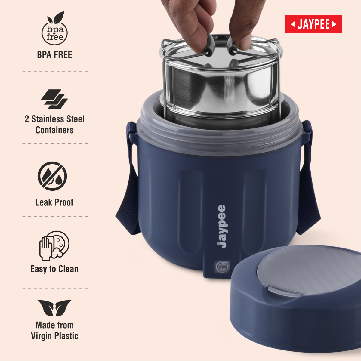Jaypee Etosip Stainless Steel Electric Lunch Box With Pu Insulated Steel Bottle