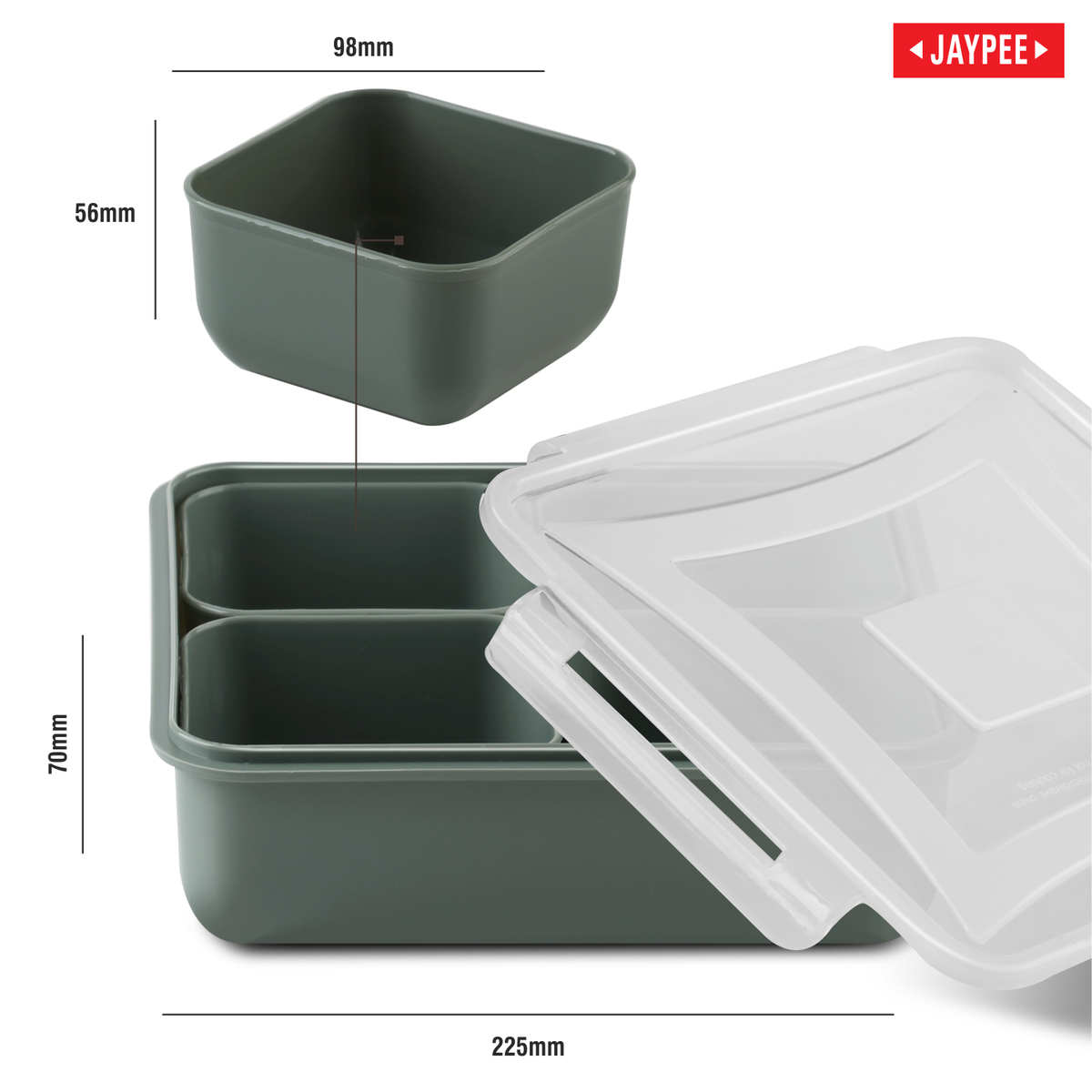 Jaypee Nutrix Munchies Server 4 Airtight Container Set
