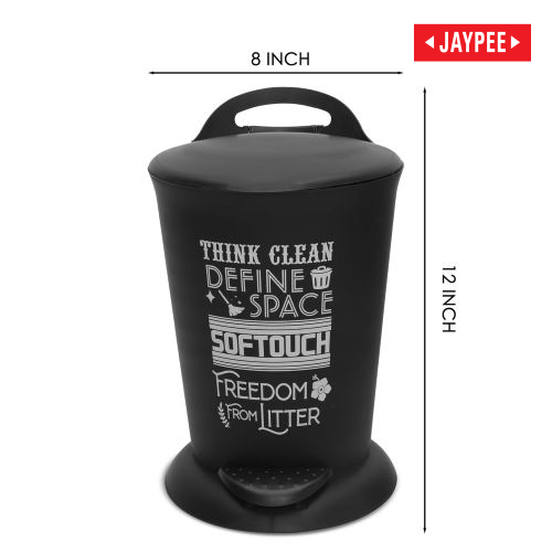 Jaypee Bits Bin Pedal Dustbin With Lid For Home, Kitchen & Office, 4 Ltr Black