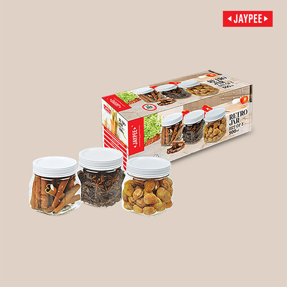 Jaypee Retro Jar Set Of 3 (500ml + 500ml + 500 Ml)