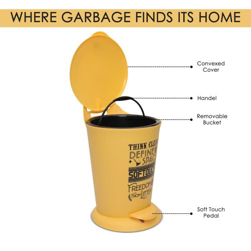 Jaypee Bits Bin Pedal Dustbin With Lid For Home, Kitchen & Office, 4 Ltr Black