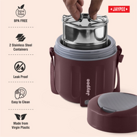 Jaypee Etosip Stainless Steel Electric Lunch Box With Pu Insulated Steel Bottle