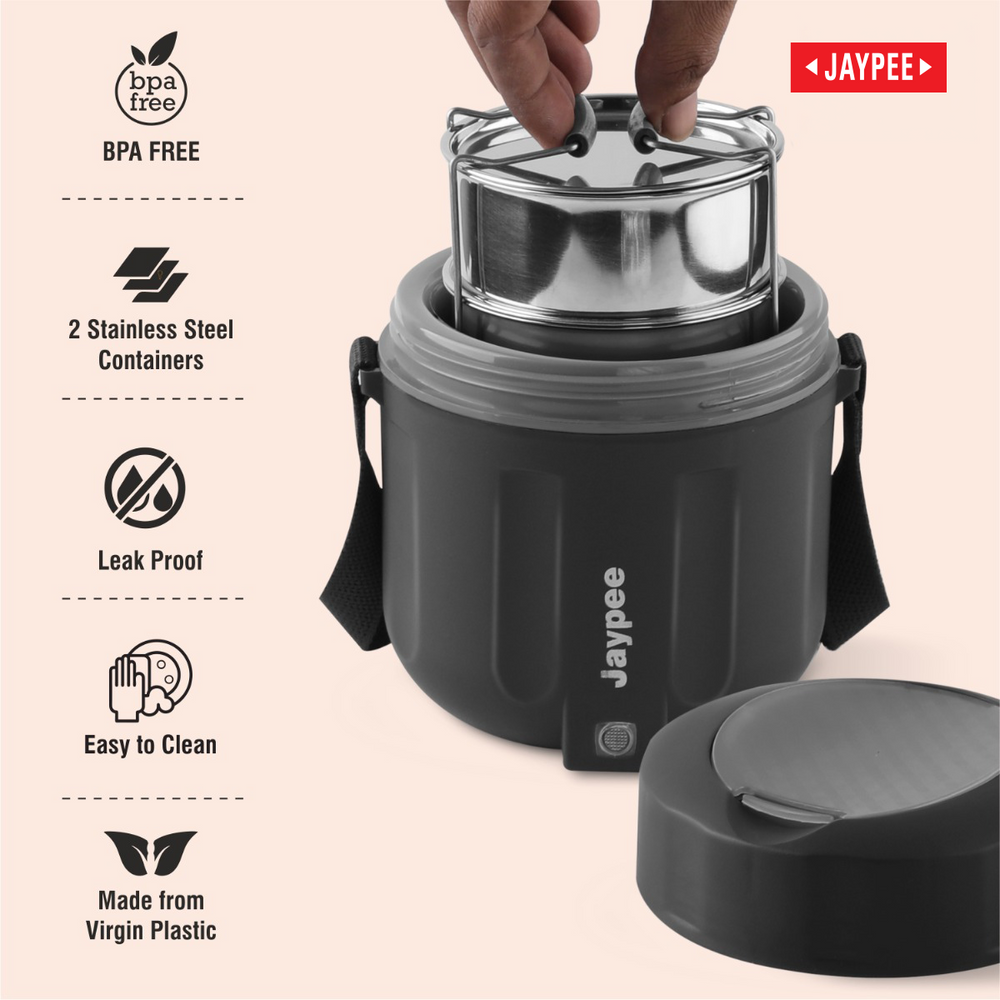 Jaypee Etosip Stainless Steel Electric Lunch Box With Pu Insulated Steel Bottle