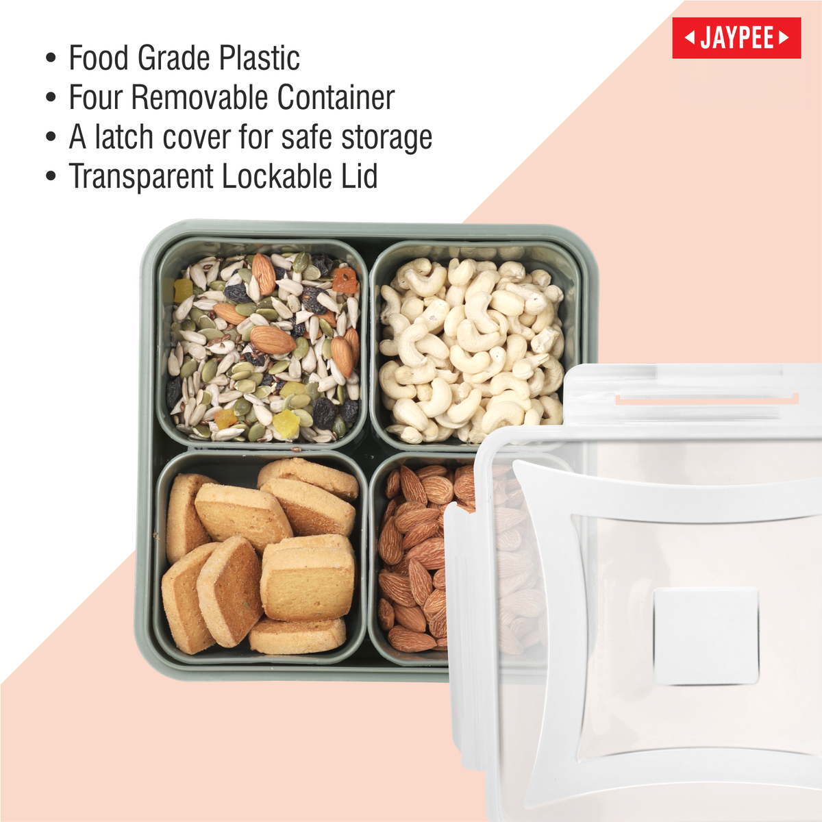 Jaypee Nutrix Munchies Server 4 Airtight Container Set