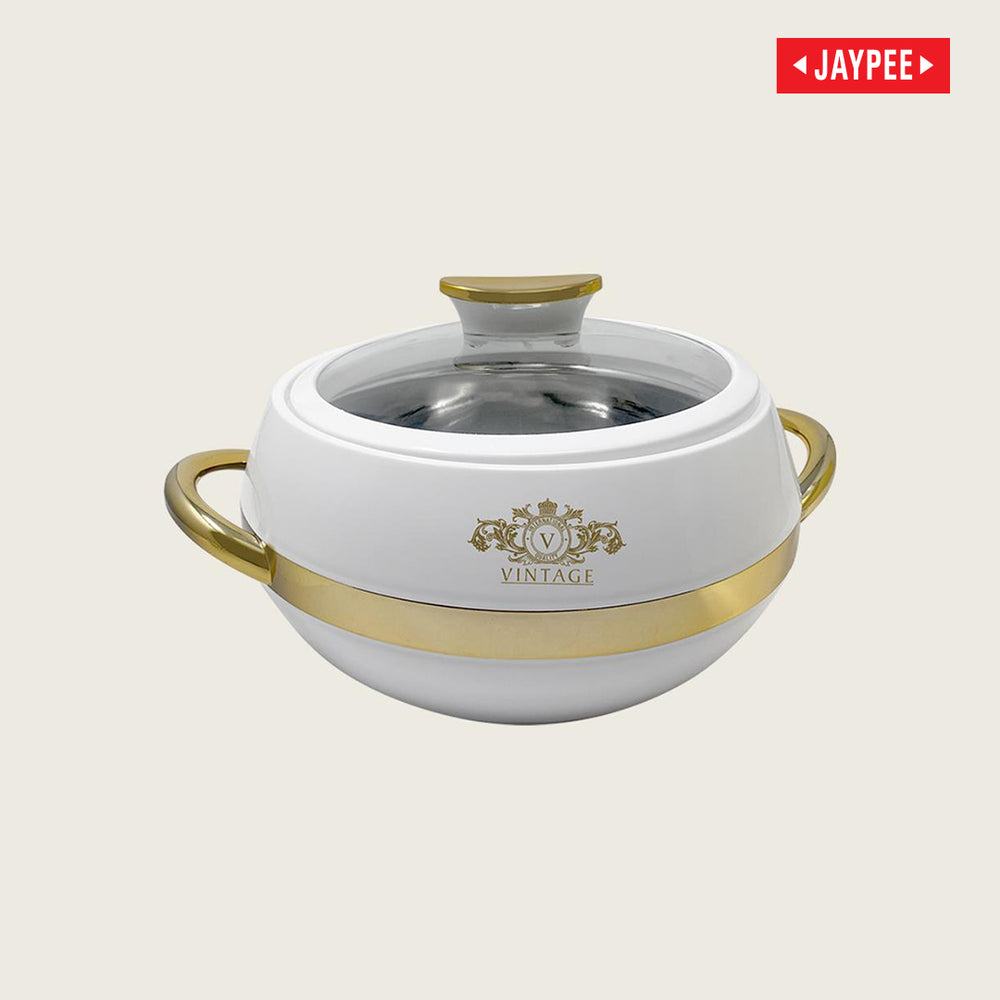 Jaypee Vintage Insulated Casserole 1000ml - White (gold trim)
